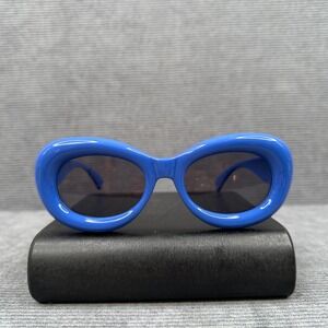 Sheen Kelly 3395 Blue Thick Frame Oval Y2K Sunglasses Retro Mod Style Vintage